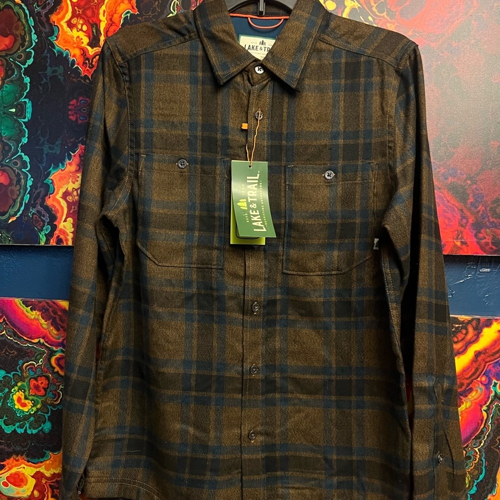 Men's Brown Plaid Flannel Shirt